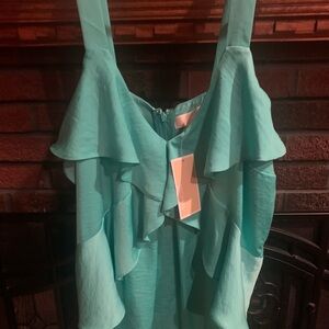 NWT MICHAEL KORS SEXY SLIMMING CAMI TOP MINT GREEN LARGE RETAIL: $88